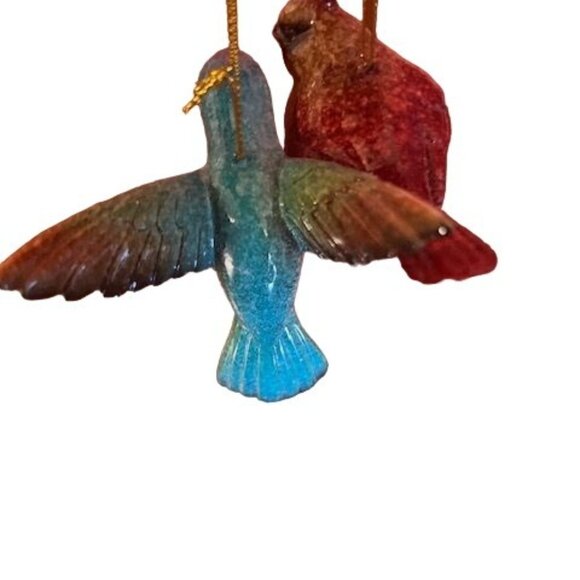 Handcrafted Gallery II Cardinal & Hummingbird Hanging Christmas Ornaments - Picture 3 of 7